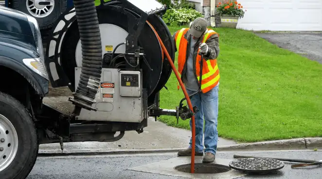 Technician using specialized drainage equipment for sewer line cleaning and foundation protection in Boise, ID